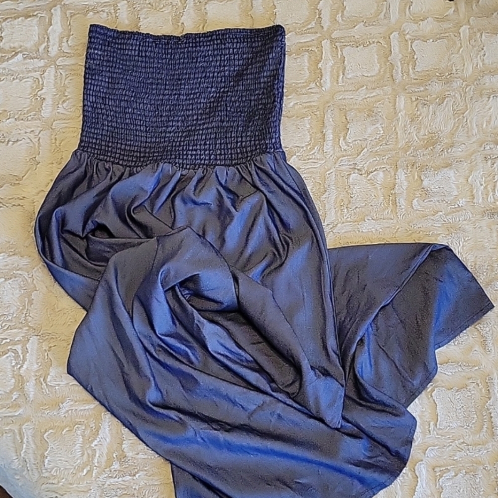 Mlle Gabrielle Strapless Dress in Navy Blue